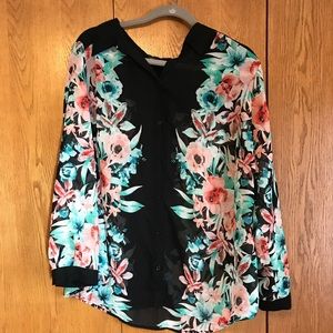 Sheer long-sleeve dress shirt